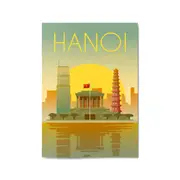 Retro Hanoi Vietnam Travel Vintage Wall Art