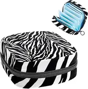 Period Bag,Sanitary Napkin Storage Bag,Black White Zebra Print,Tampon Bag for Purse