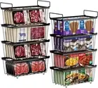 Freezer Organizer Bins - 8 Pack Stackable Chest Organizer for Deep Freezer
