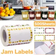 500PCS Sheets Self Adhesive Food Freezer Jam Labels Kitchen Jars Bottle Stickers
