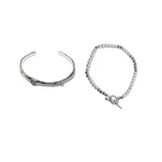 2PCS Luxury OT Buckle Bracelet Set Fashion Jewelry Women High-grade Design