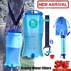 Gravity-Fed Water Filter Straw 3L Bag,Versatile Hiker Water Purifier Tree Strap