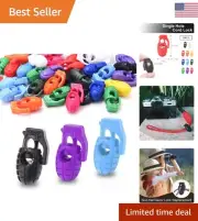 Pack of 50 Multipurpose Cord Locks - Secure Hold for Shoelaces and Drawstrings