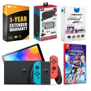 Nintendo Switch Red/Blue OLED + Mario + Rabbids Sparks of Hope + Accessory Kit