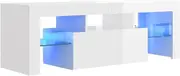 TV Unit with Lights - High Gloss White Engineered Wood Cabinet (120x35x40 cm) for Modern Living Rooms, Space-Saving Design & Stylish Storage Solution