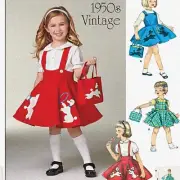 Retro Chic Kids: 1950s Bag, Jumper & Poodle Skirt Sewing Pattern (Sizes 3-8)
