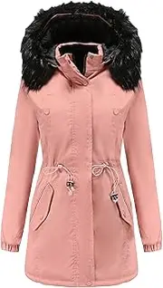 [JEShifangjiusu] Winter Clothing Women Warm Waterproof Thick, Same Hat, Pink, XL