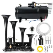 TRAIN HORN KIT FOR TRUCK/CAR/PICKUP LOUD SYSTEM /1G AIR TANK /150PSI /4 TRUMPET (for: Kia)