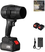 Cordless Power Blower, Dual Battery Multi-Purpose Cleaner, Powerful Turbo Jet Blower with Battery, for Blowing Dust Debris DryLeaves Outdoor (Black,Two Batteries)