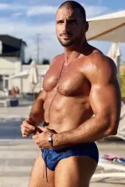 [A116] Male Model Showing Off Body To Viewer Fine Art Hunky Physique