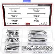200 Pieces M3 x 30mm/35mm/40mm/45mm/50mm Stainless Steel 304 Hex Socket Head Cap Screws and Nuts Kit