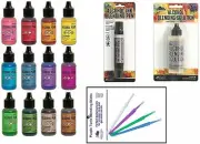 Ranger Tim Holtz Adirondack Alcohol Ink Pearl Set Bundle All 12 Pearls...