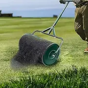 Garden Spreaders, 24 Inch Heavy Duty Metal Mesh Roller Spreader, Compost, Peat Moss, Top Soil, Comfort Grip Handles with Upgraded Side Clasps, and Compost Spreader for Lawn and Garden