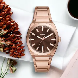 FOSSIL Everett 品格紳士 經典時尚手錶-FS6028/棕色42mm