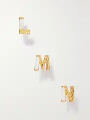 [Pacharee] Pacharee - Alphabet Gold-plated Pearl Single Earring - U U Gold