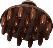 TOBBOMEY Wooden Wide Tooth Scalp Massager Brush for Men Ergonomic Comb with Comfortable Grip Gentle Shampoo Scrubber for Relaxation and Scalp Stimulation