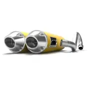 HMF Performance Yellow Dual Full System Exhaust Euro Cap Can-Am Renegade 1000