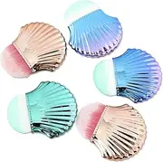Beatifufu 2pcs Multifunction Makeup Brush Set Nail Art Dust Brush Shell Nail Powder Cleaner Scissor Brush