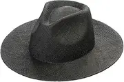 [Generic] Men Spring Summer Jazz Treasure Grass Sun Hat Lightweight Beach Big Eaves Sunscreen Straw Hat Black M 56-58cm