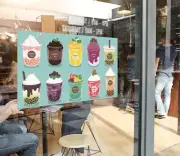 3D Bubble Tea G3036 Pearl Tea Shop Window Stickers Vinyl Wall Mural Decals Honey