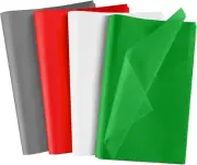 100 Sheets Christmas Tissue Paper Red Green Grey White Gift Wrapping Tissue Pape