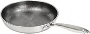 12 Inch Nonstick Frying Pan Stainless Steel Cooking Pan with Handle Professional Cookware Pan Without Lid, Works with Induction, Electric Stove, Ceramic and Gas Cooktops for Home Hotel Kitchen/1913