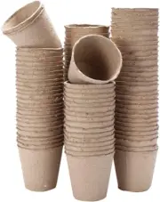 100PCS 8CM round Plant Pots for Garden,Organic Biodegradable Peat Pots Seed Pot