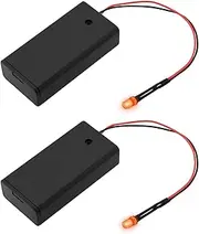 OTOTEC Pack of 2 5mm Red LED Alarm Fake Alarm with Pre-Wired Battery Holder for Cars Boats Motorcycle Garage, AA Batteries not Included
