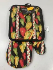 Signature Classic Potholder & Oven Mitt Set. 100% Cotton!