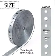 100 Ft Galvanized Metal Pipe Strap Pipe Hanger Strap Flexible Trimming Metal Str
