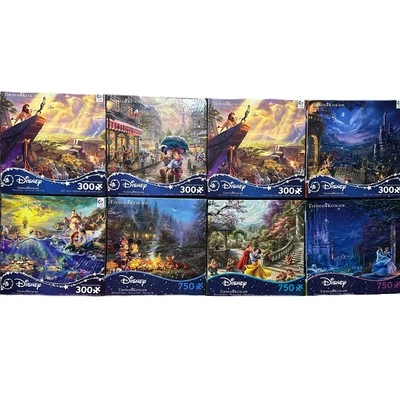 (NEW) Bundle/Lot of 8x Disney Puzzles! Thomas Kinkade Disney Dreams Collection
