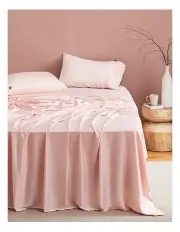 [Natural Home] 400TC Bamboo Sateen Sheet Set in Blush Pink