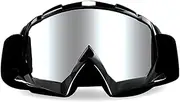 TDR Outdoor Sports Snowboard Anti Fog Protective Glasses Snow Ski MX Black Goggles Adjustable Strap for Motorcycle/MX Motorcross/Dirt Pit Quad Bike Riding/Skiing Snowboard/Skateboard