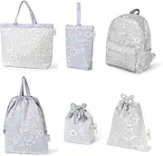 COLORFUL CANDY STYLE Laura Ashley NU304400 School Entrance School Entrance 6-Piece Set, Lesson Bag, Quilting (Gusset), Shoe Case, Drawstring, Gymnastics Clothing Bag, Lunch Bag, Cup Bag, Small Items,