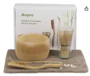 Anpro Bamboo Production Matcha Tea Set Whisk Bowl Spoon New