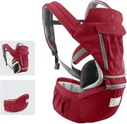 Baby Carrier with Hip Seat Breathable & Detachable Design Adjustable Strap Side Pockets Multifunctional Ergonomic Baby Safety Carriers Waist Stool for 0-36 Months Babies Infants Toddlers IYKY