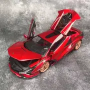 Bburago 1/18 Lamborghini Sian FKP37 2019 Open Close Car Model Metallic Red