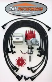 CHRYSLER 413-426-440 Red SMALL Cap HEI Distributor, 60K COIL + Spark Plug Wires