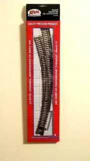 Atlas #595 HO Code 83 Customline Left Hand Curved Turnout Track 22" & 30" Radius