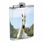 Unicorns D3 Flask 8oz Stainless Steel Hip Drinking Whiskey Mythical Creature