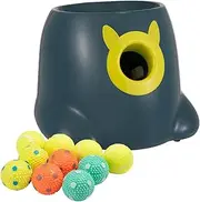 WIGGLYTAIL Automatic Ball Launcher for Dogs, Dog Fetch Ball Thrower Launcher, Dog Toys Launcher Ball Thrower with 10 Balls for Small Dogs and Puppies, Interactive Dog Self Playing