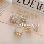 •CHUCKLE• 歐美小編織簍空金屬耳環 WEAVE EARRINGS