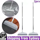 2pcs Magic Broom Floor Cleaning Silicone Squeegee Rotatable Pet Hair Remover AUS