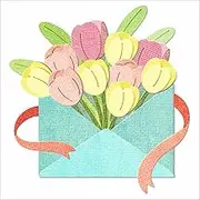 XMZZMX Tulip Envelopes Metal Cutting Dies for Card Making, Paper Embossing Die Cuts Kit Templates, Storage Pockets Supplies, Photo Frame Album DIY Scrapbooking Stencils Sets