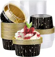 Muffin Liners, 50Pcs 5Oz Disposable Ramekins, Aluminum Foil Muffin Cupcake Liner