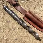 10" Damascus Full Tang Kris Blade Hunting Knife Hand Forged