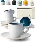 3 Oz Espresso Cups Set of 4 - Thick Walled Stoneware Espresso Cup Set - Italian