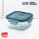 【CookPower 鍋寶】高硼硅玻璃×防滑條紋 耐熱玻璃防滑保鮮盒640ML-正方形(BVC-06402)