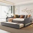 Gray Teddy Fleece Daybed w/ Trundle