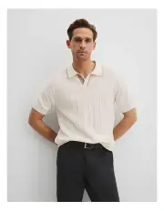 [Country Road] Cotton Wool Tipped Polo in Snow